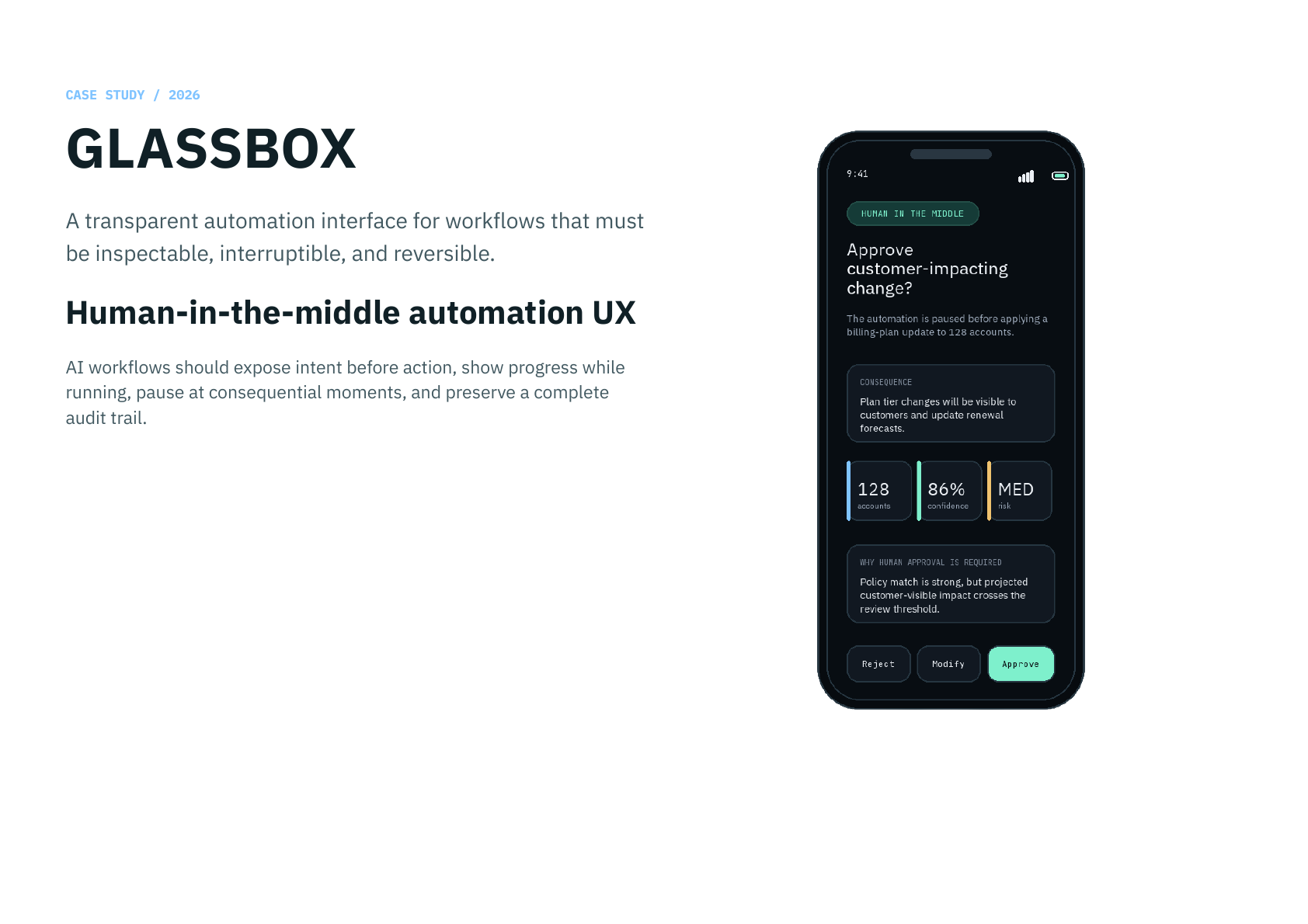 GLASSBOX interface case study